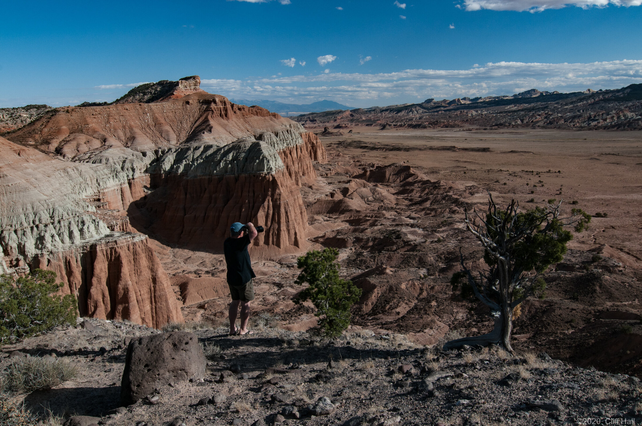 Tucker taking a photo of Cathedral Valley