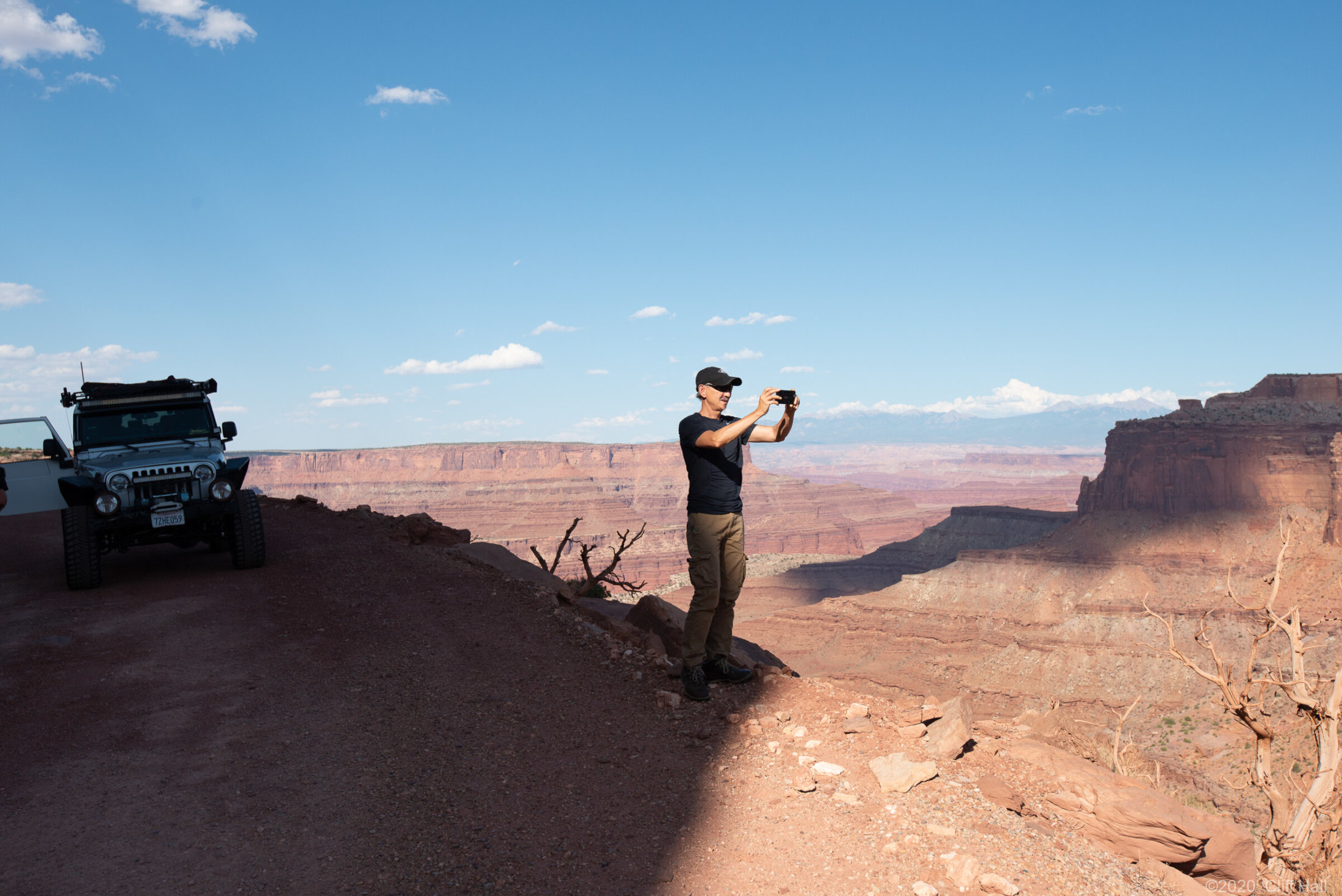 Duc at the Top of Shafer Trail