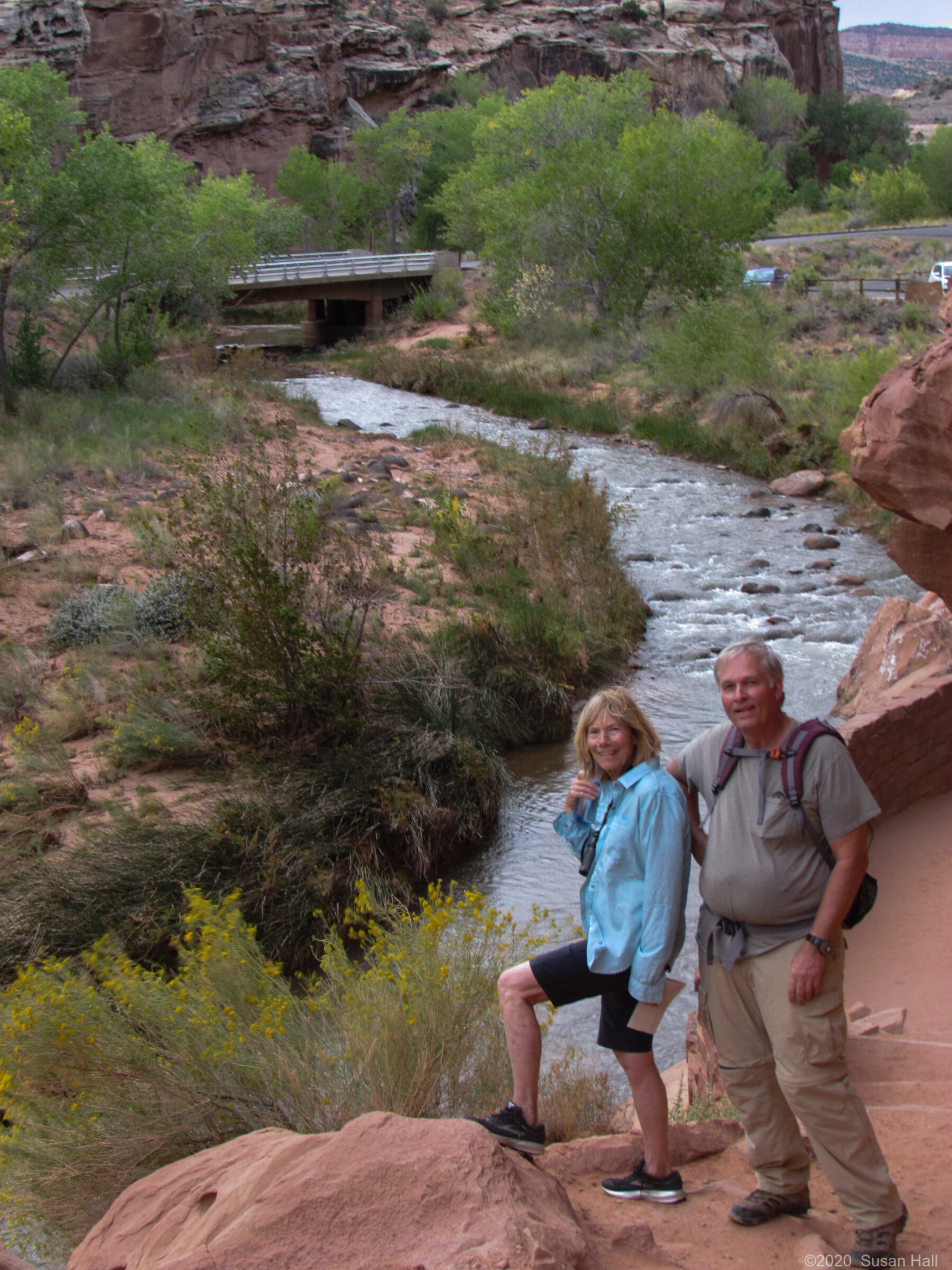 Marilyn and Cliff at Hickman Bridge Trailhead